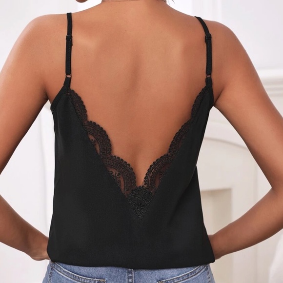 Boho Lace Backless Cami Tank Top - Picture 2 of 9